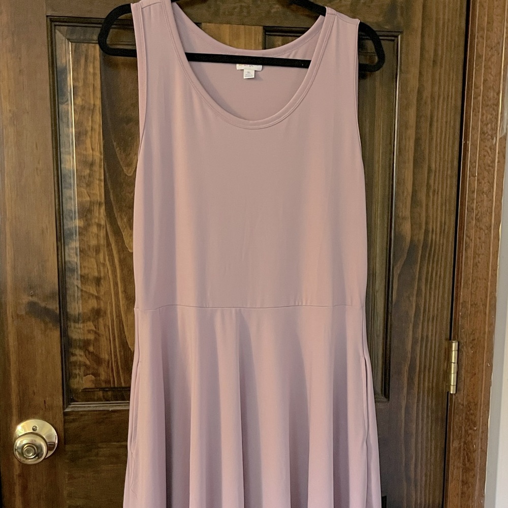 Lilac Lularoe sleeveless MIDI flare dress WITH POCKETS